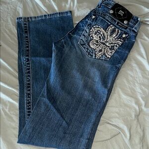 Miss Me Dark Blue Jeans with Embroidered Details